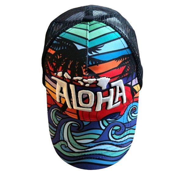 Aloha Men's Baseball cap Hawaiian Islands Embroidered Happy Shirts Adjustable - Picture 1 of 6